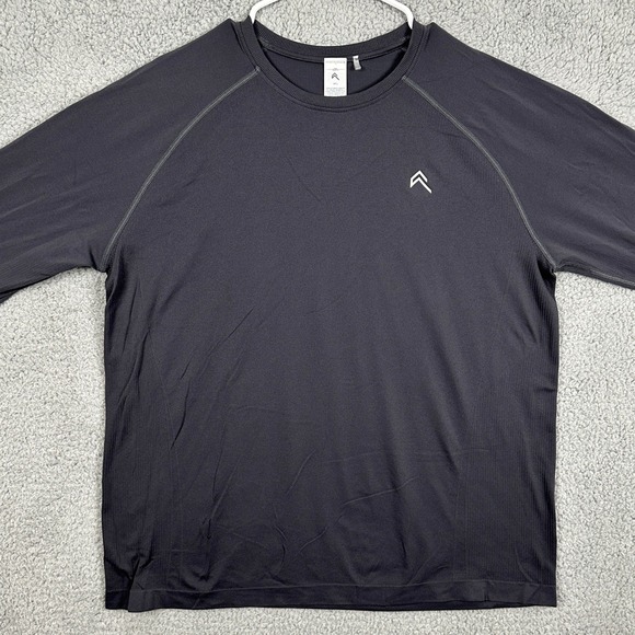 Oner Active Shirt Pullover Mens XL Gray Long Sleeve Logo Athletic Workout Nylon - Picture 2 of 7